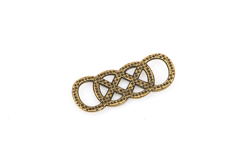 10 Antiqued Bronze DOUBLE INFINITY Symbol Charm Pendant Connectors, 1-1/4" long chb0367