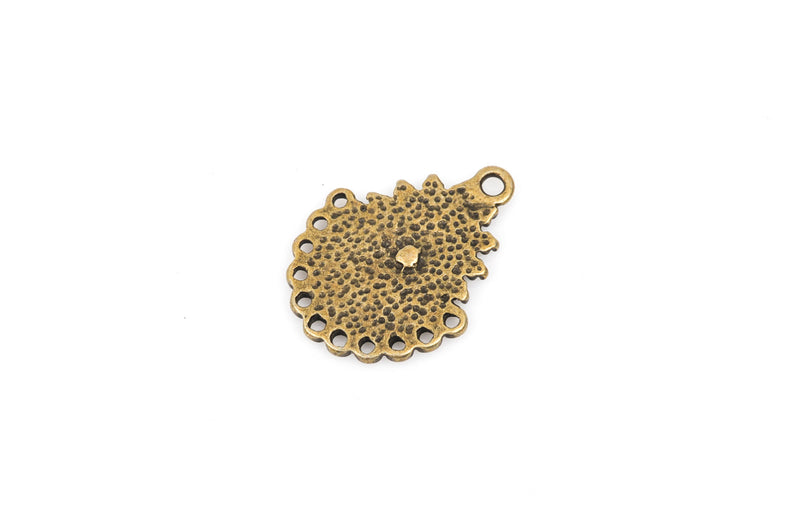 8 Bronze CHANDELIER Components Charm Pendants, antiqued bronze metal, chb0373