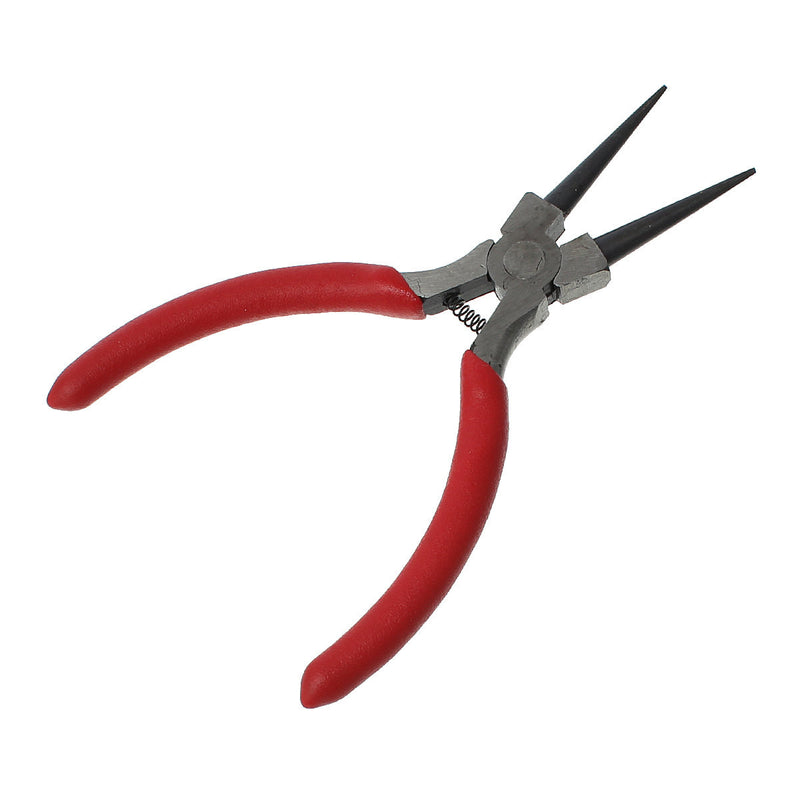 Round Nose Pliers Tool for Jewelry Making and Crafts, long jaw, rubber grip, spring action, tol0376