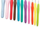 Set of 11 Aluminum Crochet Hooks, with soft rubber grips, sizes 2mm through 8mm, tol0379