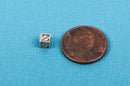 Alphabet LETTER Z Sterling Silver Alphabet Block Bead, Square Cube, 5.5mm, pms0302