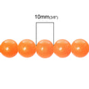 10mm Round Glass Beads, ORANGE glitter with a gold sheen, double strand, about 84 beads  bgl1255