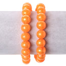 10mm Round Glass Beads, ORANGE glitter with a gold sheen, double strand, about 84 beads  bgl1255