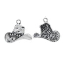 4 Silver Metal COWBOY HAT Charm Pendants  chs1917