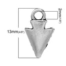 10 Silver Metal ARROWHEAD Arrow Charm Pendants,  chs1919