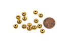 30 Corrugated Lantern Gold Plated Ridged Metal Beads, bme0351