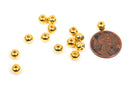 50 Small Gold Plated Round Metal Beads, bme0353