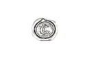 6 Letter C Wax Seal Charms, Monogram Initial Alphabet Stamped, antique silver metal,  18mm, 3/4" diameter chs1922