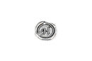 6 Letter H Wax Seal Charms, Monogram Initial Alphabet Stamped, antique silver metal,  18mm, 3/4" diameter chs1927