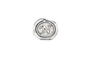 6 Letter N Wax Seal Charms, Monogram Initial Alphabet Stamped, antique silver metal,  18mm, 3/4" diameter chs1933