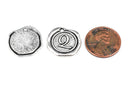 6 Letter Q Wax Seal Charms, Monogram Initial Alphabet Stamped, antique silver metal,  18mm, 3/4" diameter chs1936