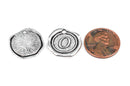 6 Letter O Wax Seal Charms, Monogram Initial Alphabet Stamped, antique silver metal,  18mm, 3/4" diameter chs1934