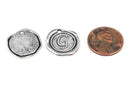 6 Letter G Wax Seal Charms, Monogram Initial Alphabet Stamped, antique silver metal,  18mm, 3/4" diameter  chs1926