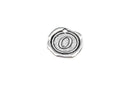 6 Letter O Wax Seal Charms, Monogram Initial Alphabet Stamped, antique silver metal,  18mm, 3/4" diameter chs1934
