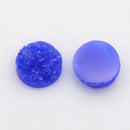 10 Round Resin ROYAL BLUE DRUZY Cabochons, 12mm  cab0330