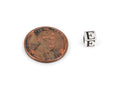 Alphabet LETTER E Sterling Silver Alphabet Block Bead, Square Cube, 4.5mm, pms0346