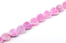 4 Pink DRUZY Natural GEMSTONE Quartz Beads, HEART, 12mm, 1/2", agate rock crystal, flatback with hole, Geode Cabochon, gdz0093