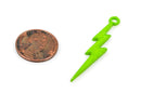 25 LIME GREEN Lightning Bolt Charm Pendants, acrylic, 45x9mm  cha0167