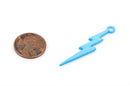 25 LIGHT BLUE Lightning Bolt Charm Pendants, acrylic, 45x9mm  cha0172