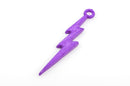 25 PURPLE LIGHTNING Bolt Charm Pendants, acrylic, 45x9mm  cha0173