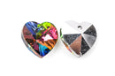 10 HEART CRYSTAL Glass Drop Charm Pendants, mystic rainbow color 14mm, Cho0113