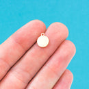 10 pcs CIRCLE TAG Shape BRASS Metal Stamping Blanks Charms 3/8" (9mm) 24 gauge  msb0286