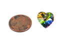 10 HEART CRYSTAL Glass Drop Charm Pendants, mystic rainbow color 14mm, Cho0113
