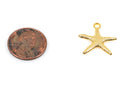 10 Gold STARFISH Charm Pendants  19mm, 3/4" wide  chg0283