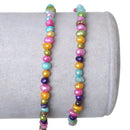 3mm to 6mm Potato Pearls, Small Rainbow Dyed Cultured Freshwater PEARL Beads, mixed bright colors, full strand, gpe0033
