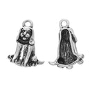 5 Silver Tone Metal Sitting Dog Charm, chs1964