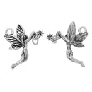 5 Silver Tone Metal Fairy Charms, dangling star, movable charm, chs1962