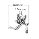 5 Silver Tone Metal Fairy Charms, dangling star, movable charm, chs1962