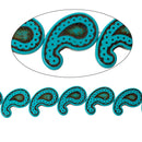 28x17mm Turquoise PAISLEY Howlite Stone Beads, full strand, how0381