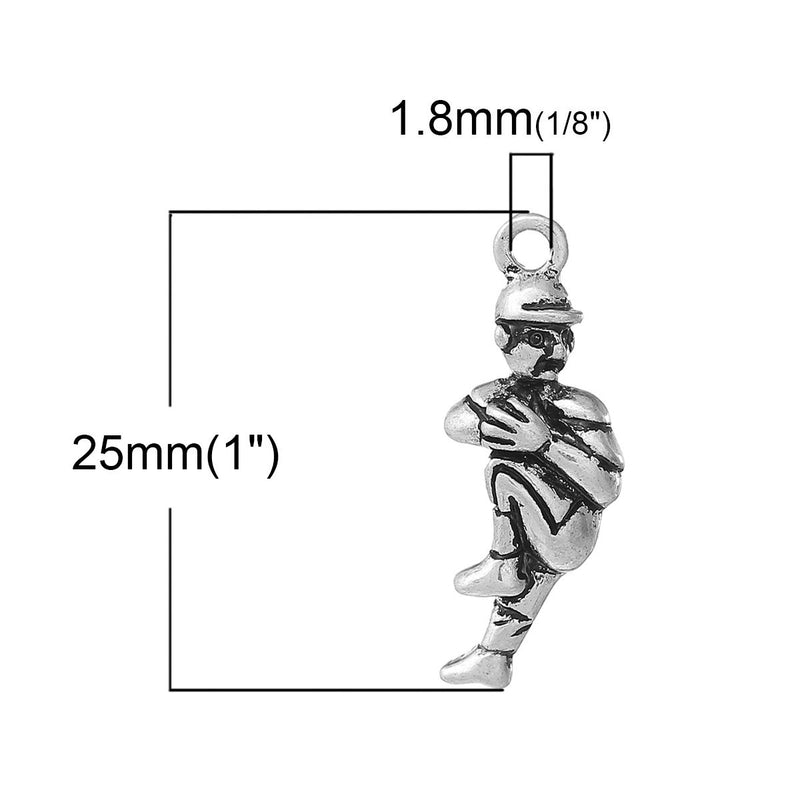 5 Silver Plated Baseball Pitcher Charm, chs1967