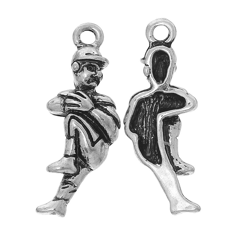 5 Silver Plated Baseball Pitcher Charm, chs1967