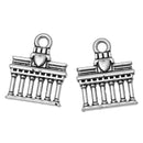 5 Silver Plated Historical Building Charms, chs1970