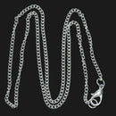 One Dozen (12) Silver Plated Lobster Clasp Flat Curb Link Chain Necklaces 2.5x2mm, 18"  fch0272
