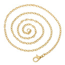 One Dozen (12) Gold Plated Lobster Clasp Cable Link Chain Necklaces 4x2mm, 30" long  fch0282