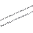 2 meters Stainless Steel Unsoldered Cable Link Chain, 4x3mm  fch0289
