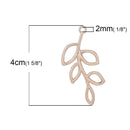 10 LEAF VINE Charm Pendants, gold plated metal, 40x19mm, 1-5/8" long chg0289