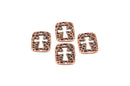 6 Copper Tone Metal Cross Cutout Charm Connector Links, textured bracelet connector  chc0040