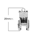 3 Silver Tone WHEELCHAIR Charms, disabled representation, 26x14mm  chs1980