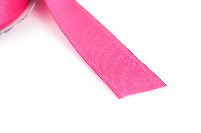 1" inch wide HOT PINK Double Faced Satin Ribbon with Grosgrain Edge 2 yards (6 feet)  rib0103