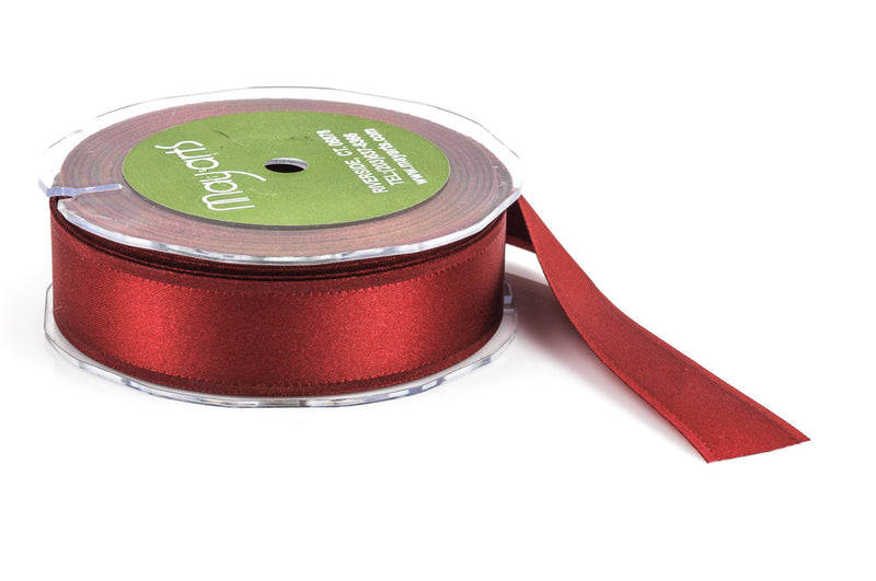 1" inch wide MAROON RED Double Faced Satin Ribbon with Grosgrain Edge 2 yards (6 feet)  rib0099