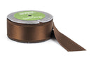 1-1/2" inch wide CHOCOLATE BROWN Double Faced Satin Ribbon with Grosgrain Edge 2 yards (6 feet)  rib0110