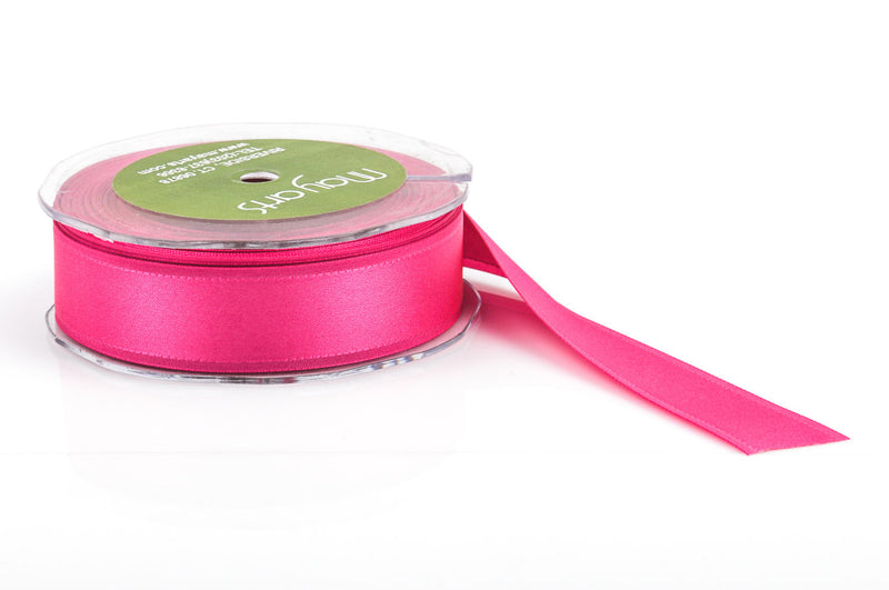 1" inch wide HOT PINK Double Faced Satin Ribbon with Grosgrain Edge 2 yards (6 feet)  rib0103