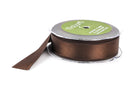 1" inch wide CHOCOLATE BROWN Double Faced Satin Ribbon with Grosgrain Edge 2 yards (6 feet)  rib0100