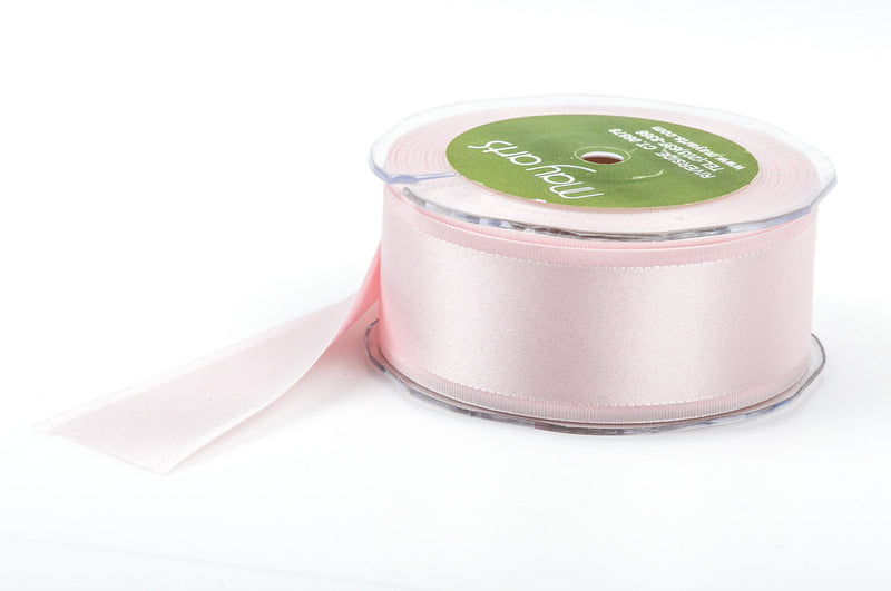 1-1/2" inch wide LIGHT PINK Double Faced Satin Ribbon with Grosgrain Edge 2 yards (6 feet)  rib0105