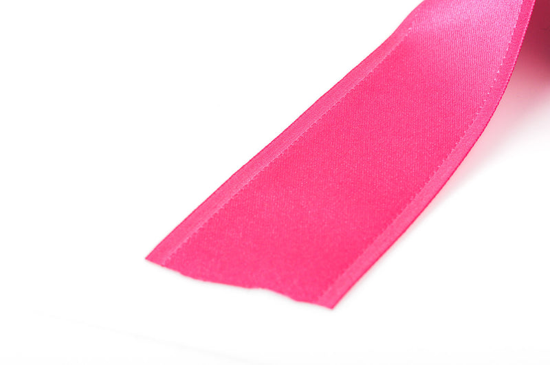 1-1/2" inch wide HOT PINK Double Faced Satin Ribbon with Grosgrain Edge 2 yards (6 feet)  rib0115