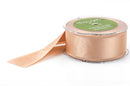 1-1/2" inch wide LIGHT CARAMEL TAN Double Faced Satin Ribbon with Grosgrain Edge 2 yards (6 feet)  rib0112